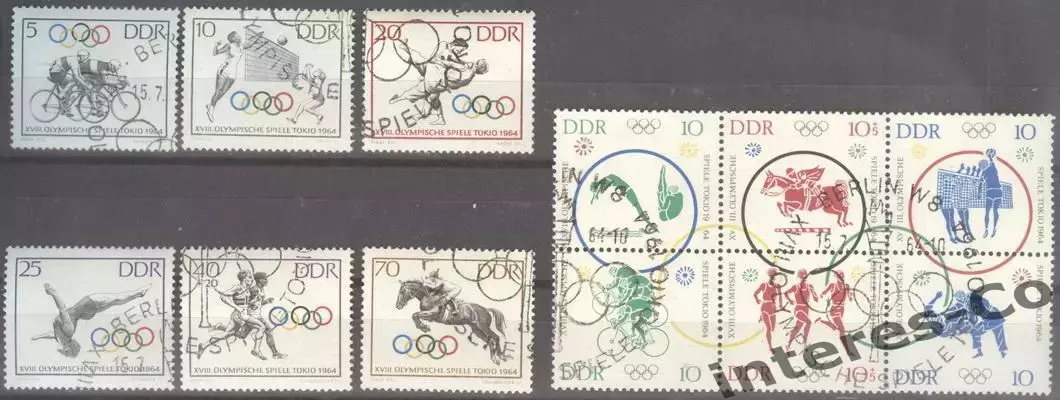 ГДР. DDR. 1964 летние Олимпийские игры. Токио-64. гашёные