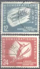 ГДР. DDR. 1951 зимние виды спорта. гашёные