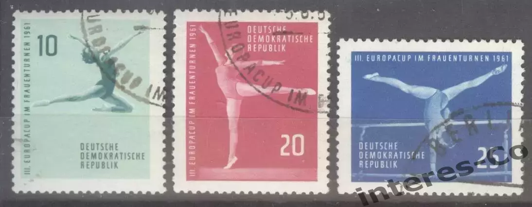 ГДР. DDR. 1961 гимнастика. гашёные