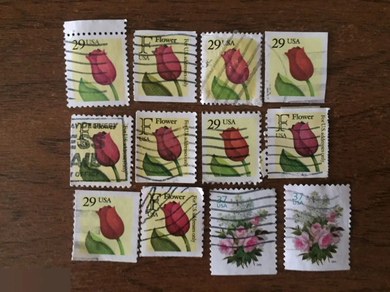 Цветы США 12 почтовых марок USA