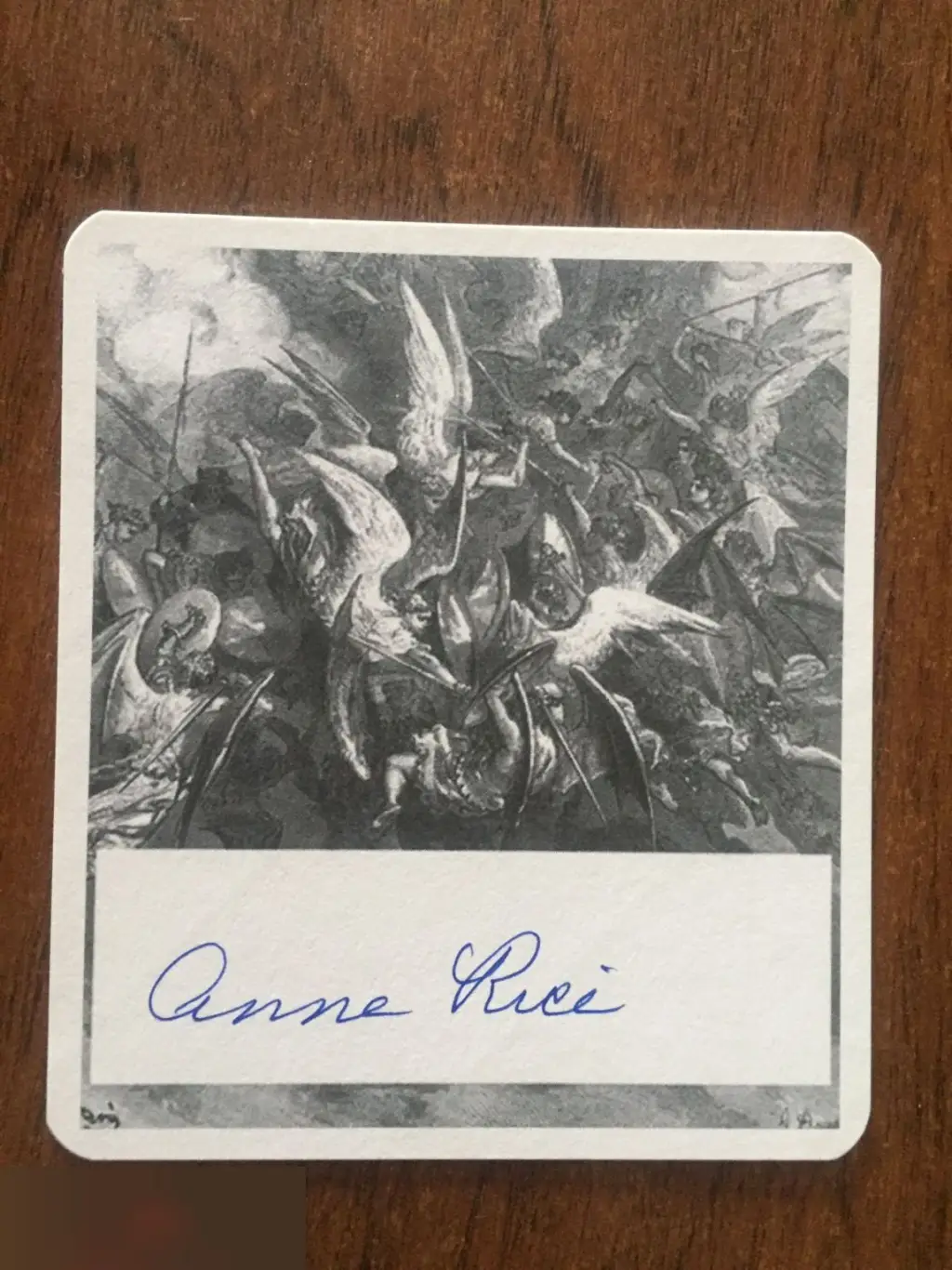 Энн Райс автограф на наклейке