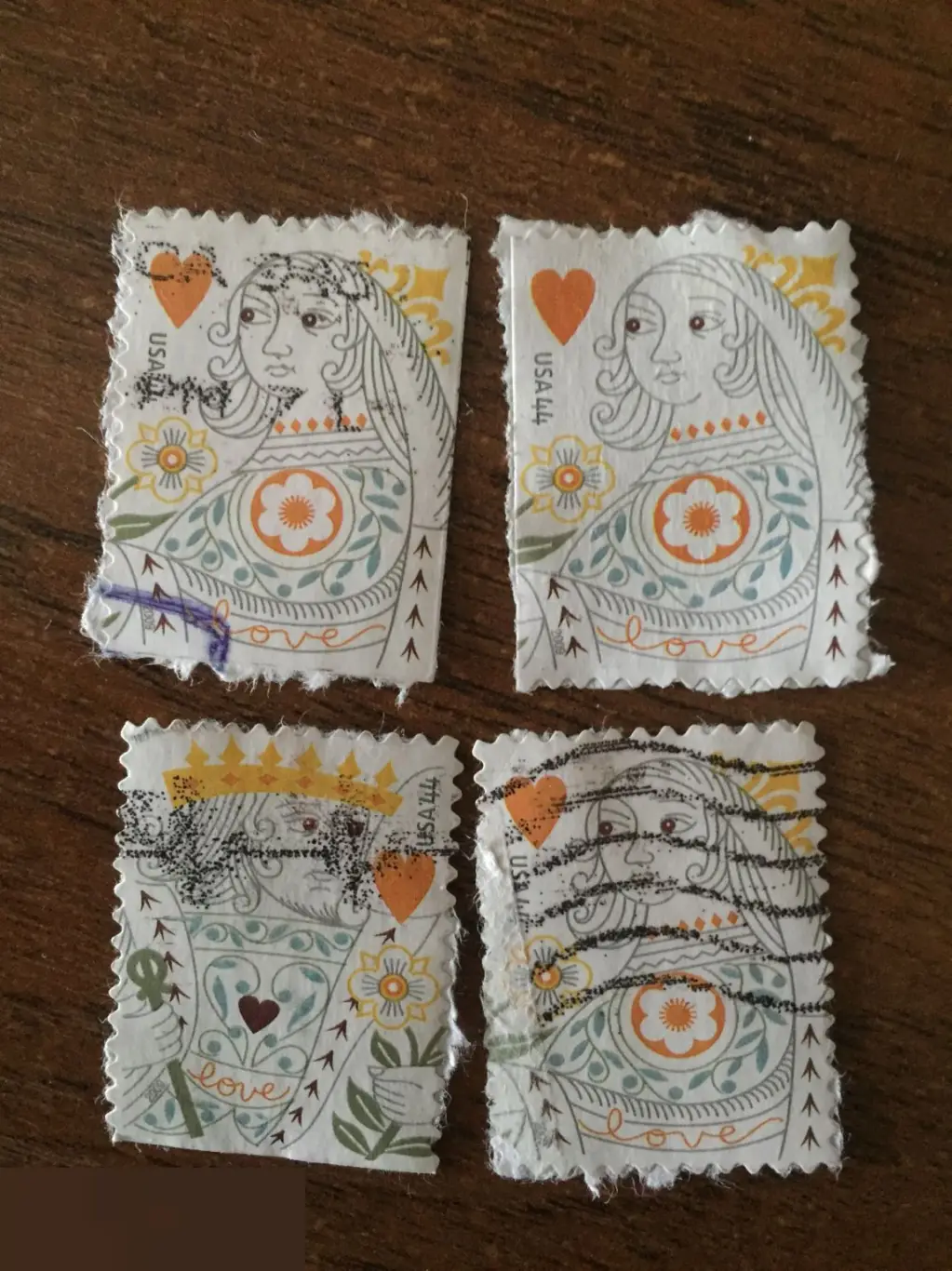 Love США 4 почтовые марки 44 цента USA