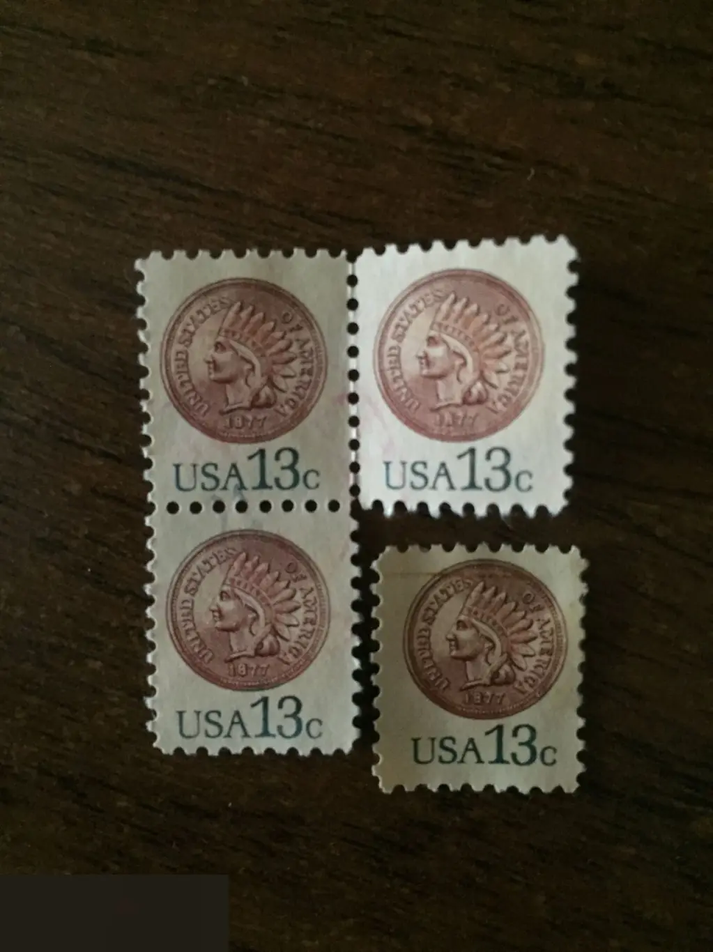 США 4 почтовые марки 13 центов USA