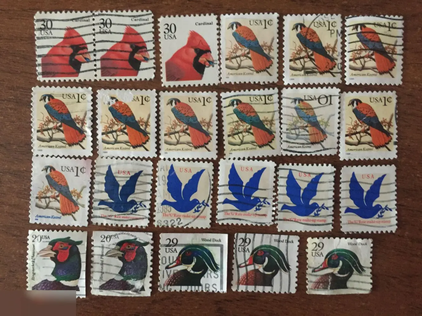 Птицы США 23 почтовые марки USA