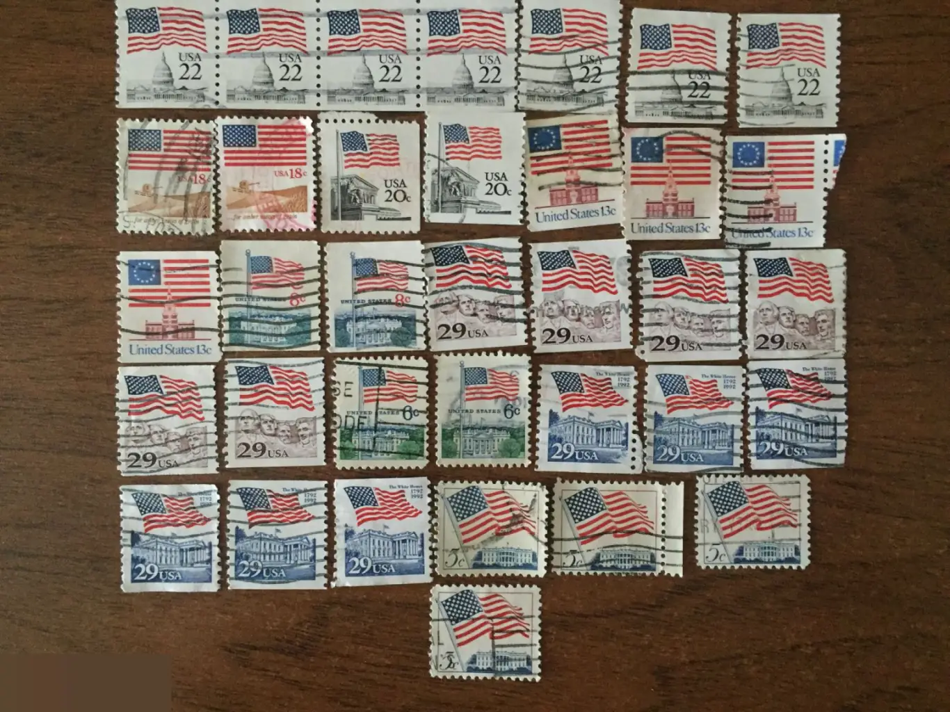 Флаг США 35 почтовых марок USA