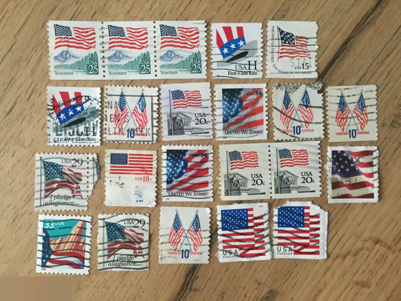 Флаг США 22 почтовые марки USA