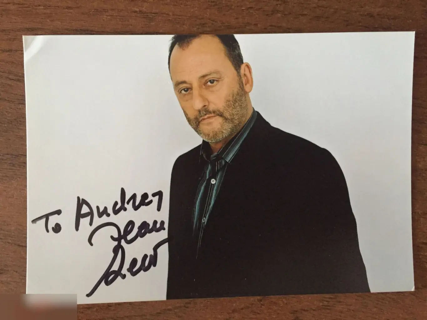 Жан Рено автограф на фото