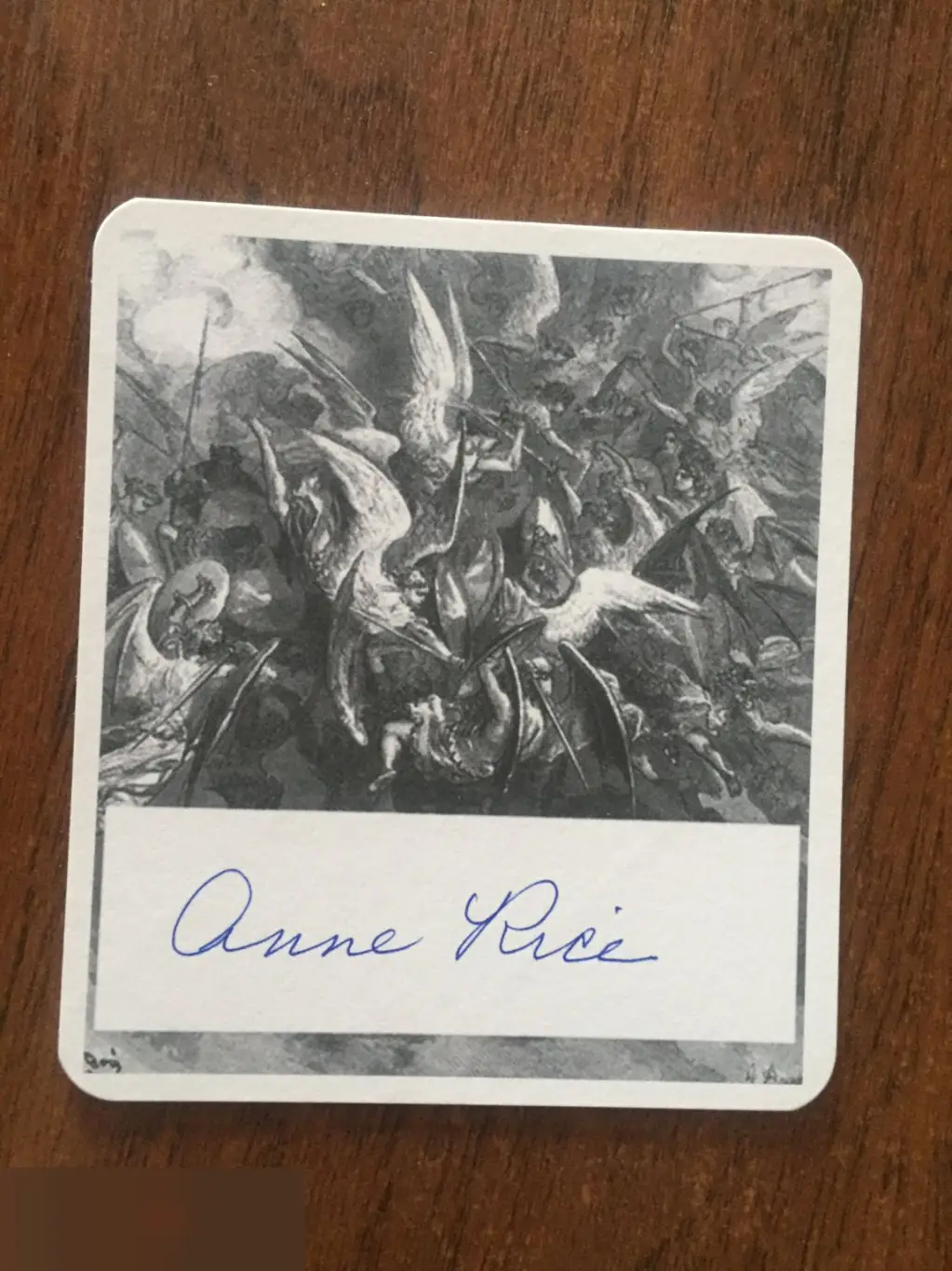Энн Райс автограф на наклейке