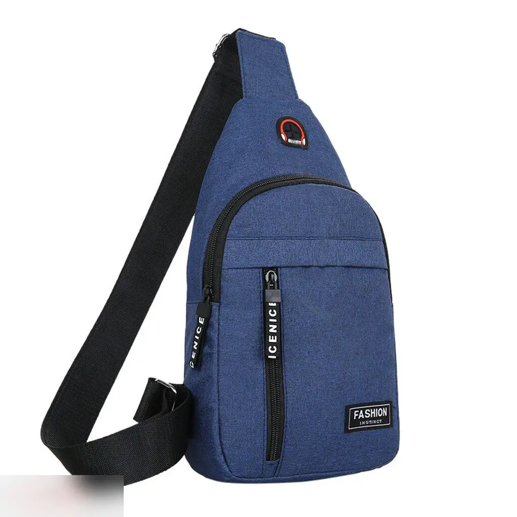 Сумка мужская через плечо синяя 1