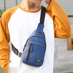 Сумка мужская через плечо синяя