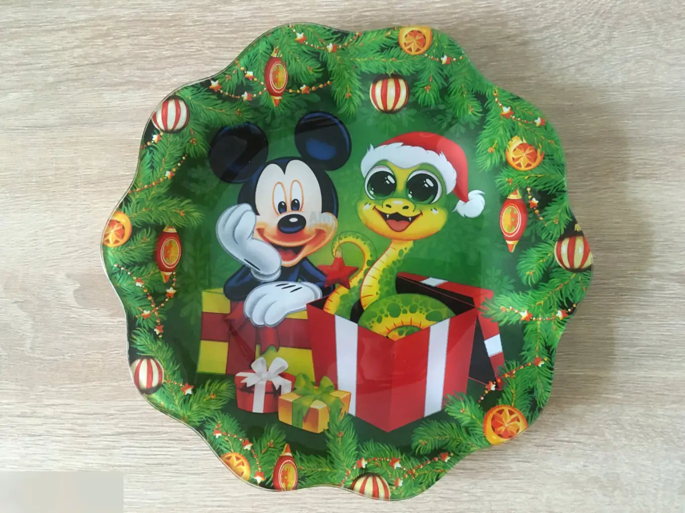 Микки Маус и змея тарелка стеклянная