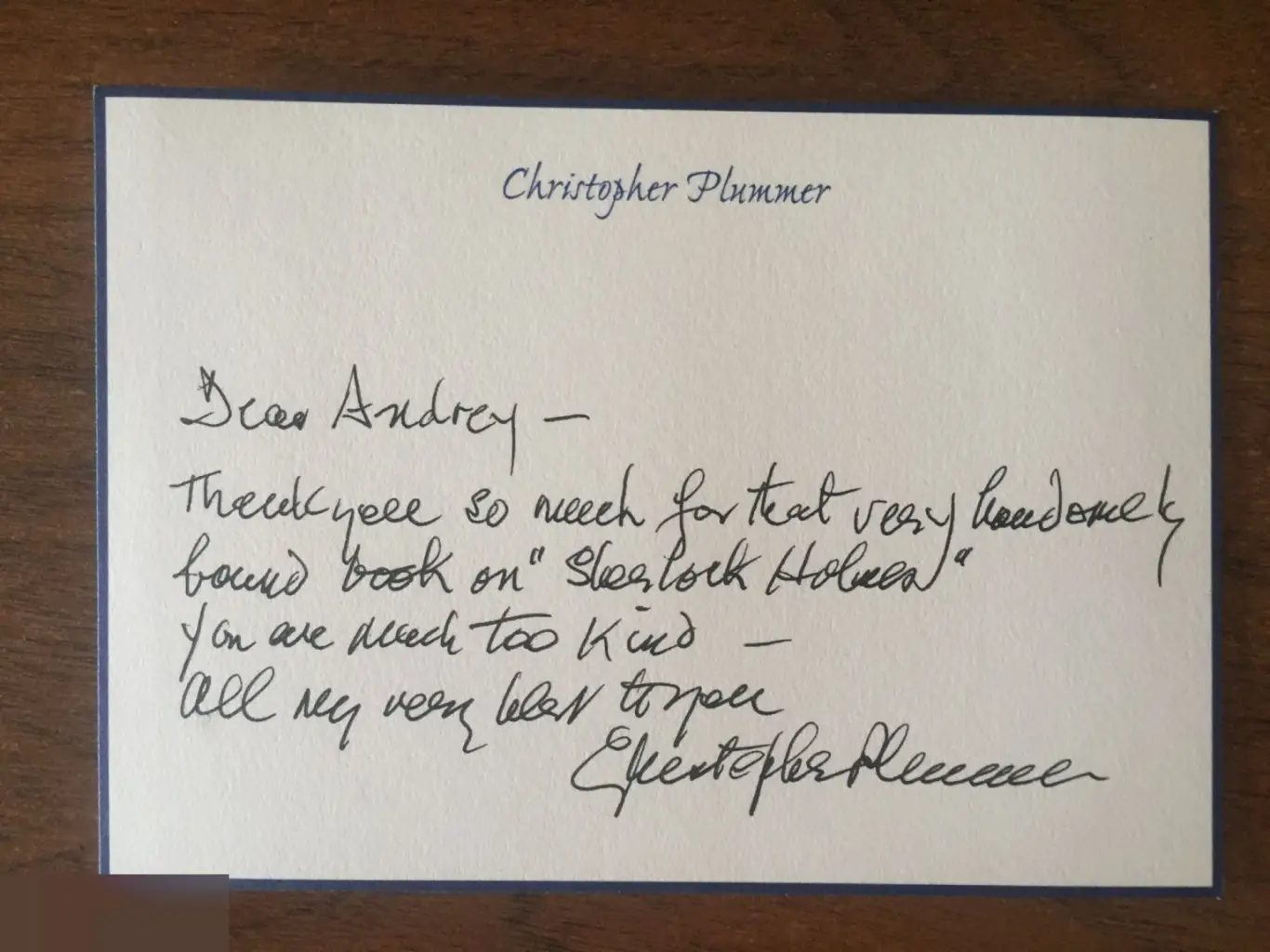 Кристофер Пламмер записка и конверт