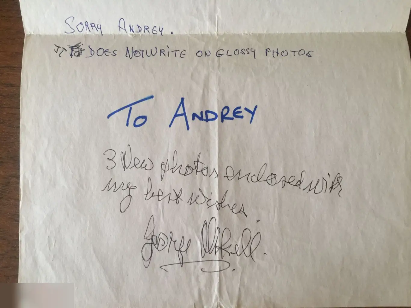 Джордж Микелл записка