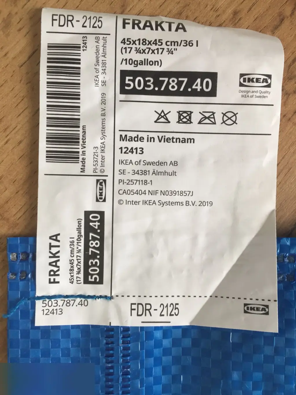 Ikea Икеа сумка 18х45х45 см 36 литров новая 4