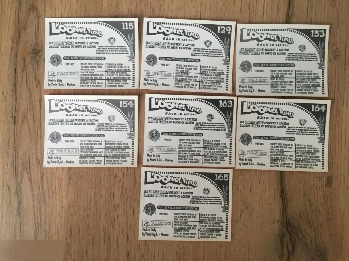 Looney Tunes: Back in Action Луни Тюнз: Снова в деле 7 коллекционных наклеек Panini Италия 1