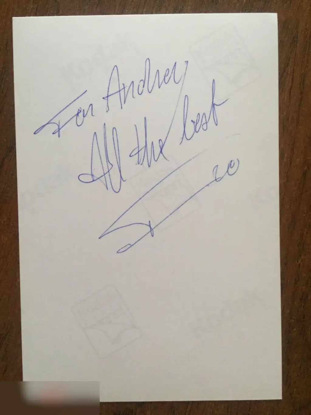 Тако Окерси автограф на фото 1