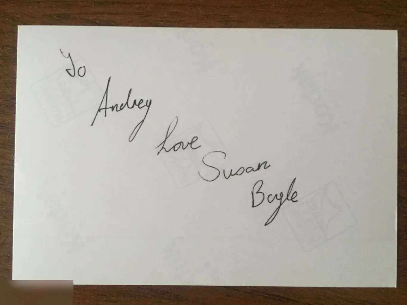 Сьюзан Бойл автограф на фото 1