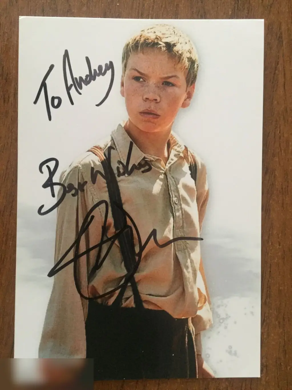 Уилл Поултер автограф на фото Хроники Нарнии