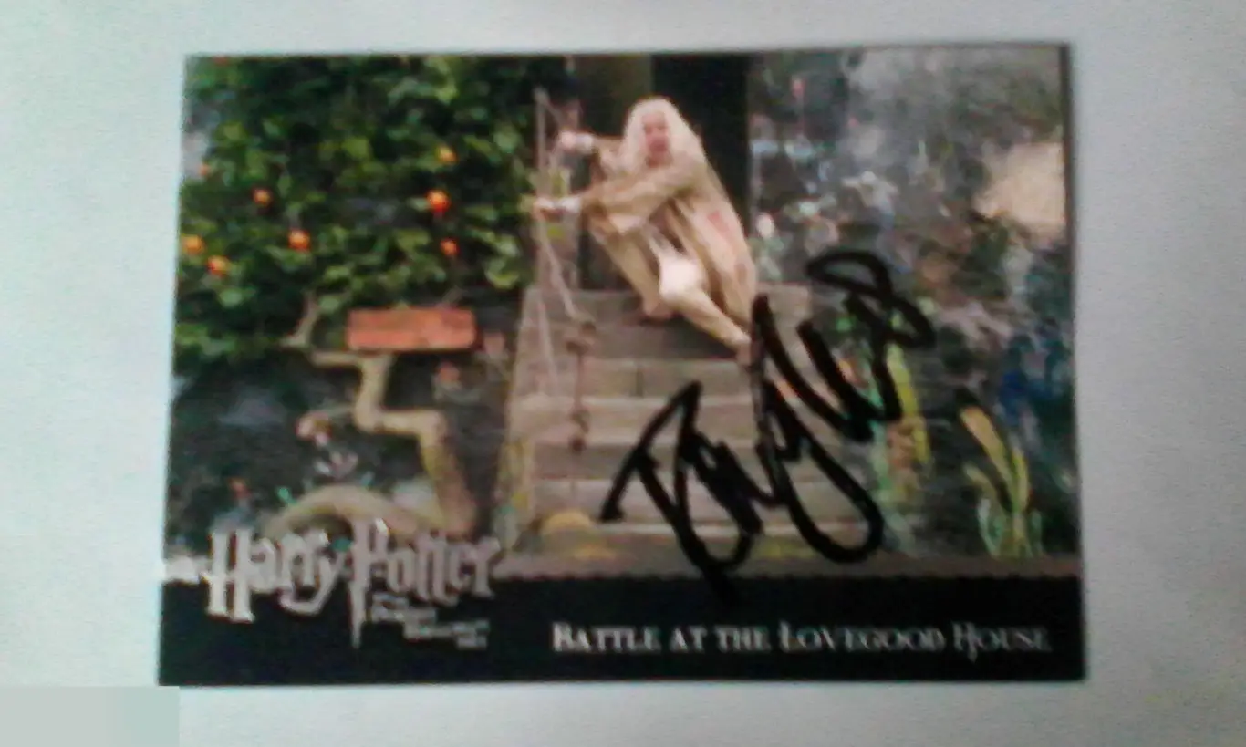 Рис Иванс автограф на карточке Гарри Поттер