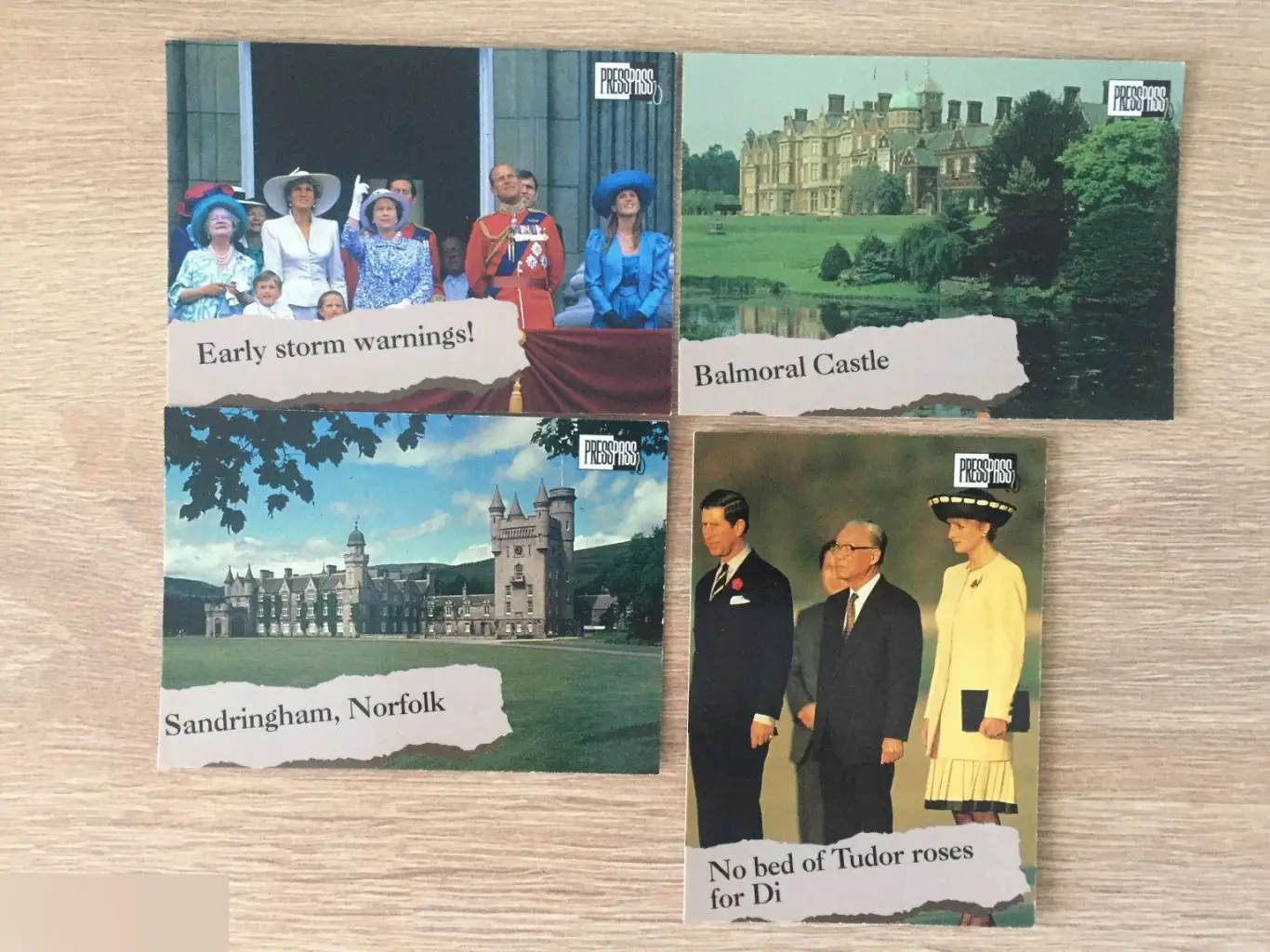 1993 The Royal Family Британская королевская семья 4 коллекционные карточки Press Pass