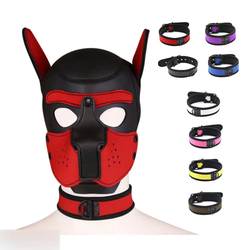 Ошейник-чокер красный мужской 1