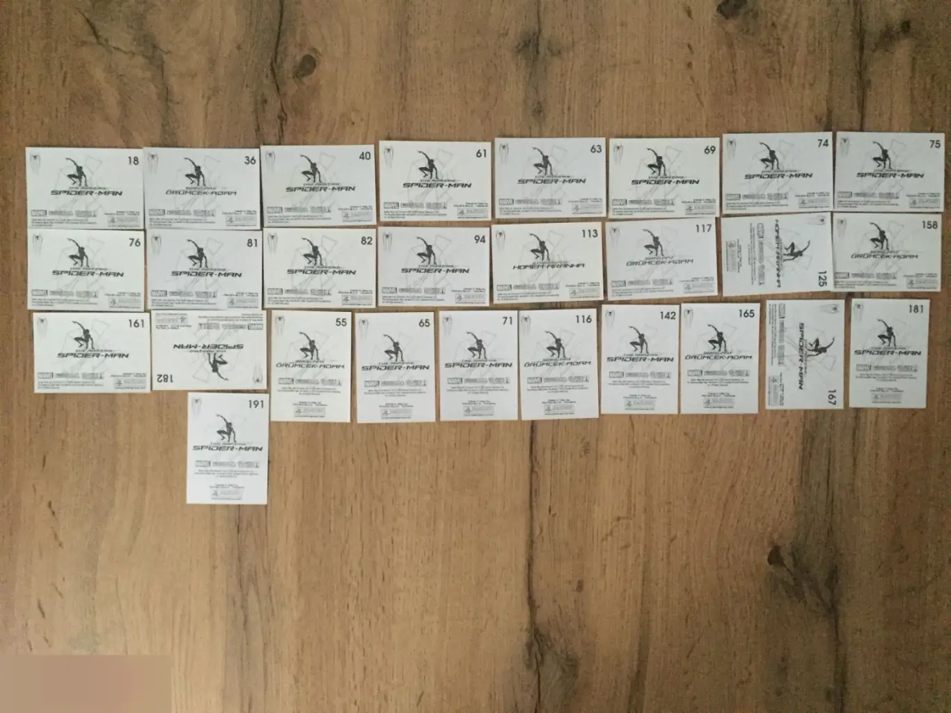 The Amazing Spider-Man Новый Человек-паук 27 коллекционных наклеек Panini Италия 1