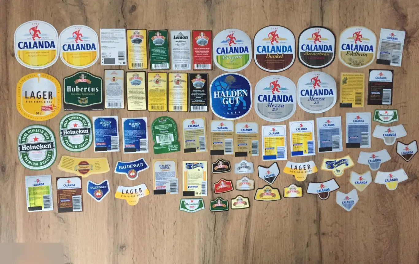 Швейцария пивные этикетки 64 штуки