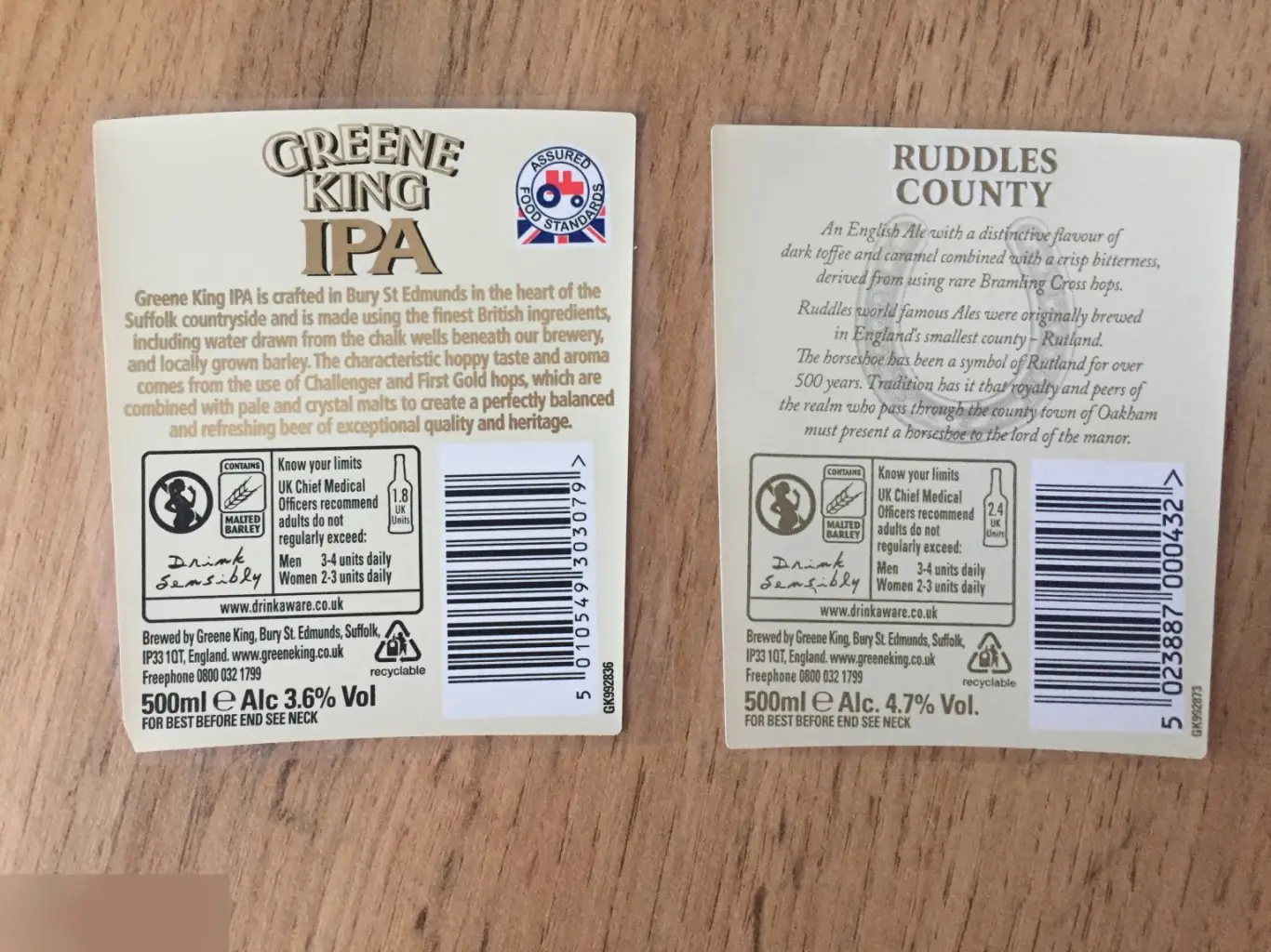 Великобритания пивные этикетки 2 штуки