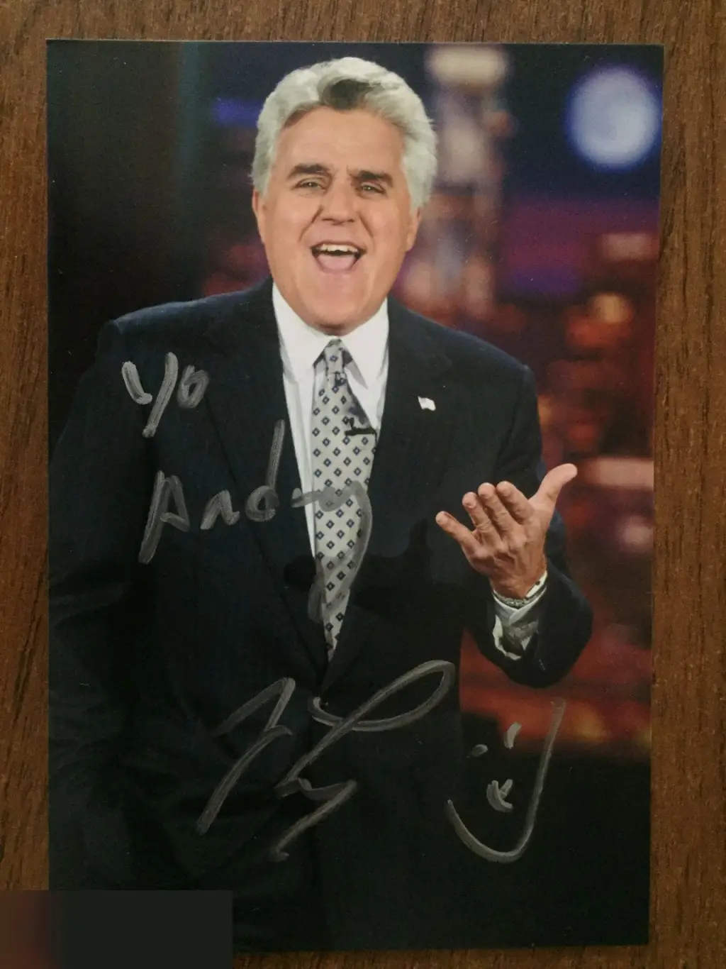 Джей Лено автограф на фото