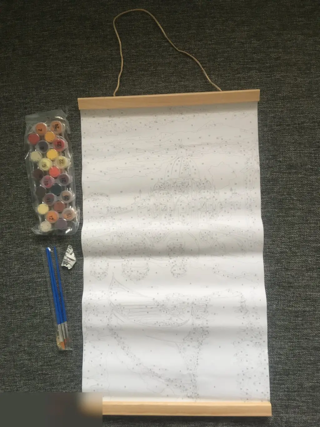 Гондола. Картина-панно по номерам на холсте 30х50 см 2