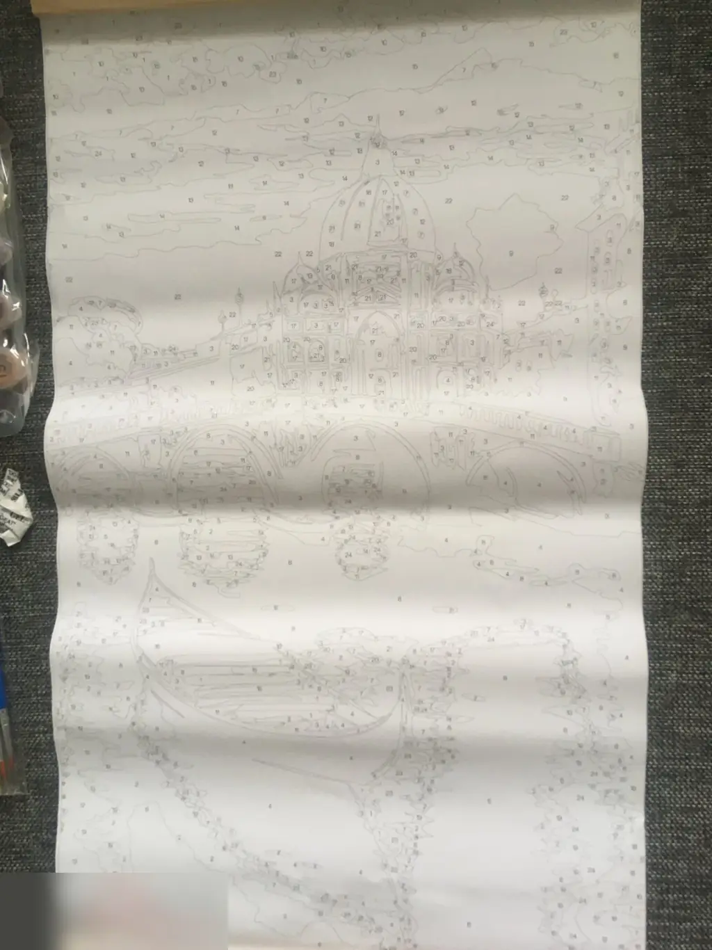 Гондола. Картина-панно по номерам на холсте 30х50 см 3