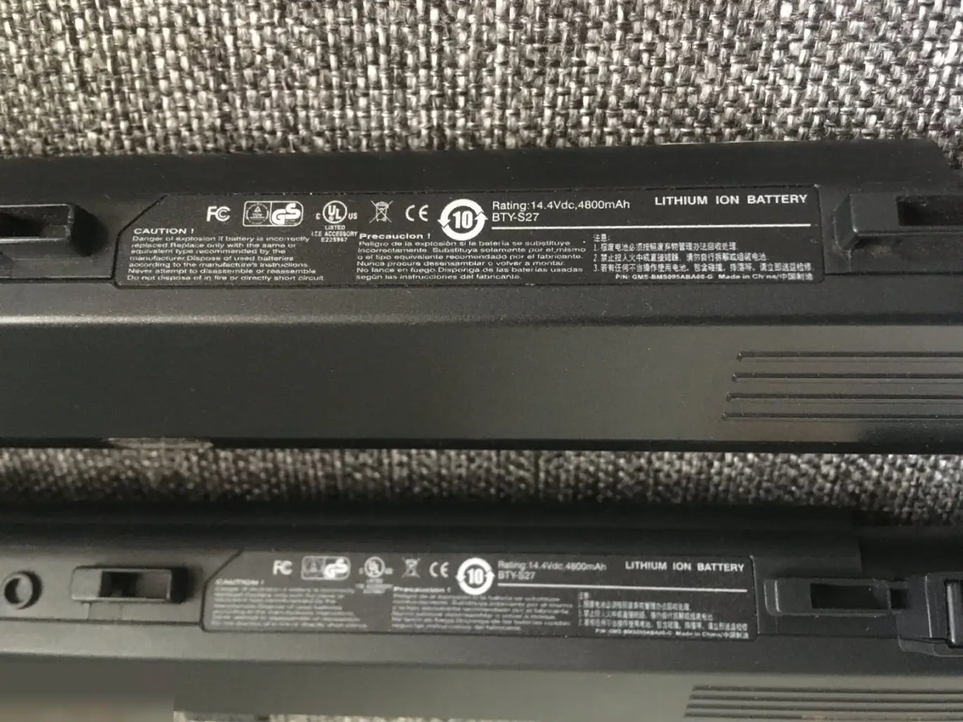 BTY-S27 14.4Vdc 4800mAh два неисправных аккумулятора для ноутбука 2