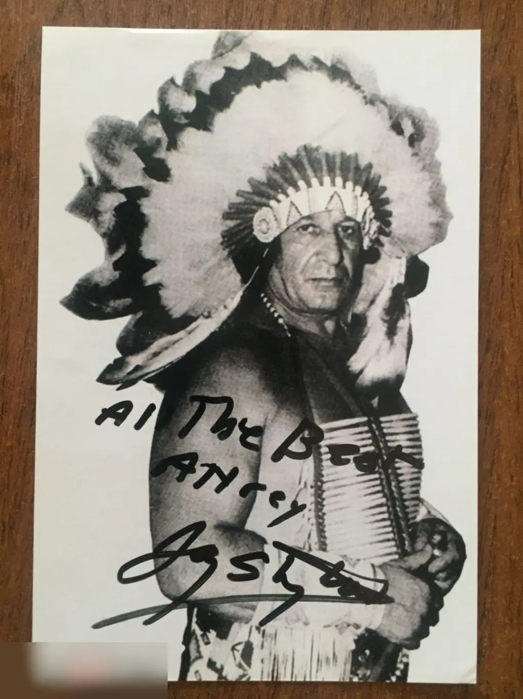 Шеф Джей Стронгбоу автограф на фото