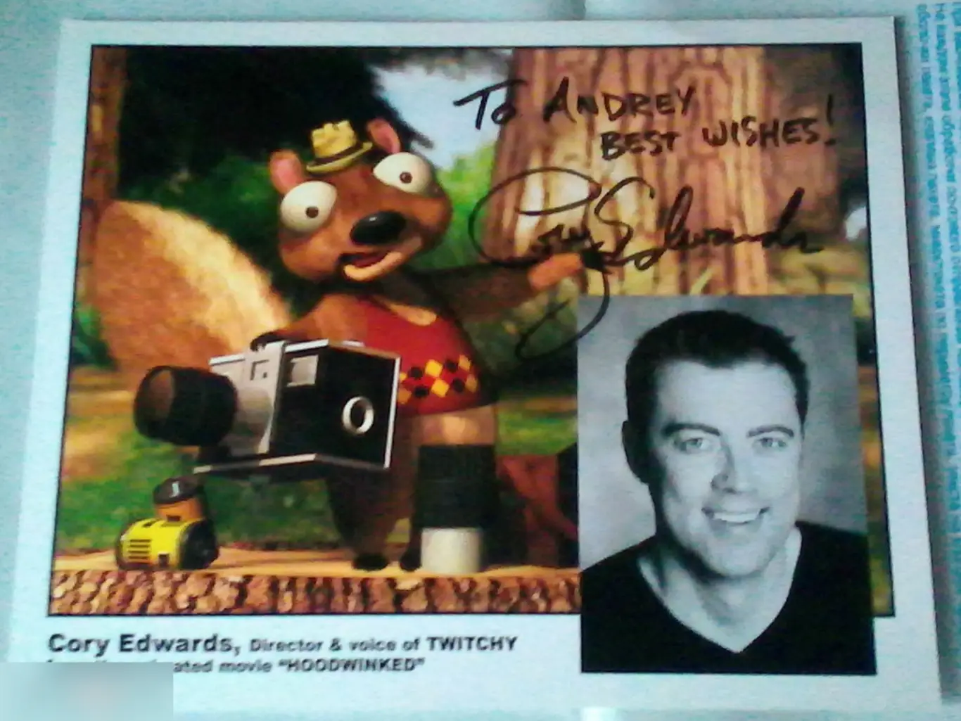 Кори Эдвардс автограф