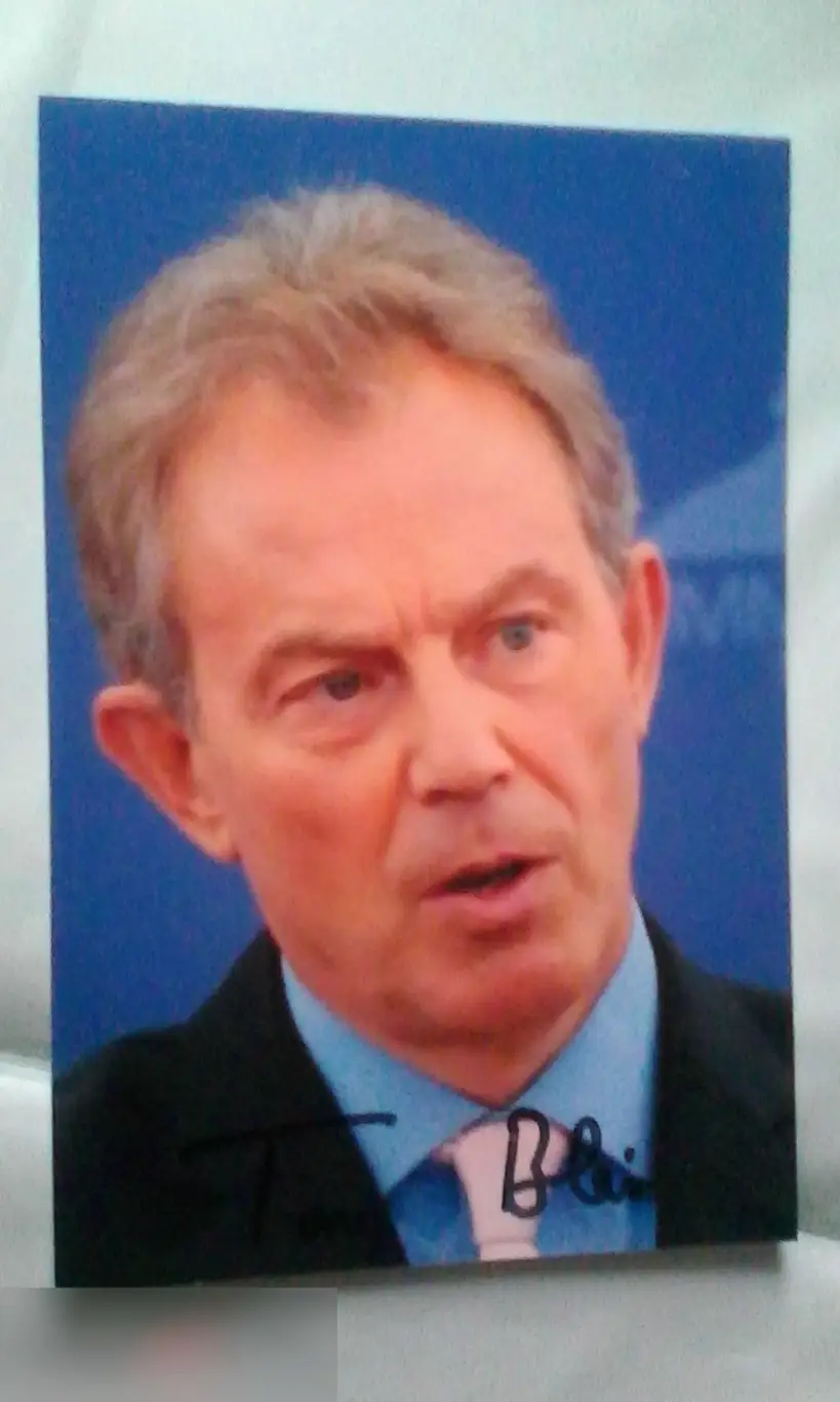Тони Блэр автограф автопен на фото