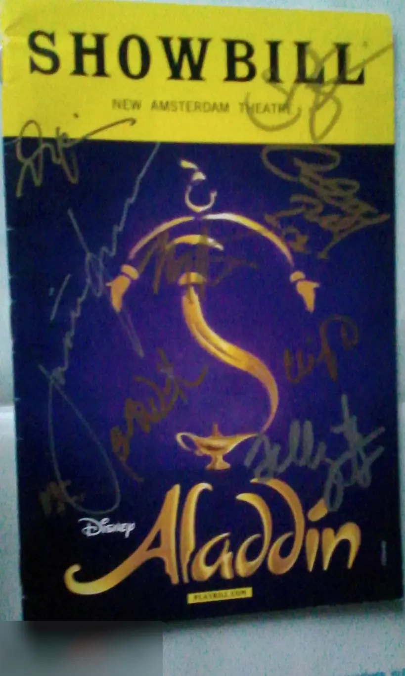 Автографы актёров Aladdin Бродвей Джонатан Фриман и другие