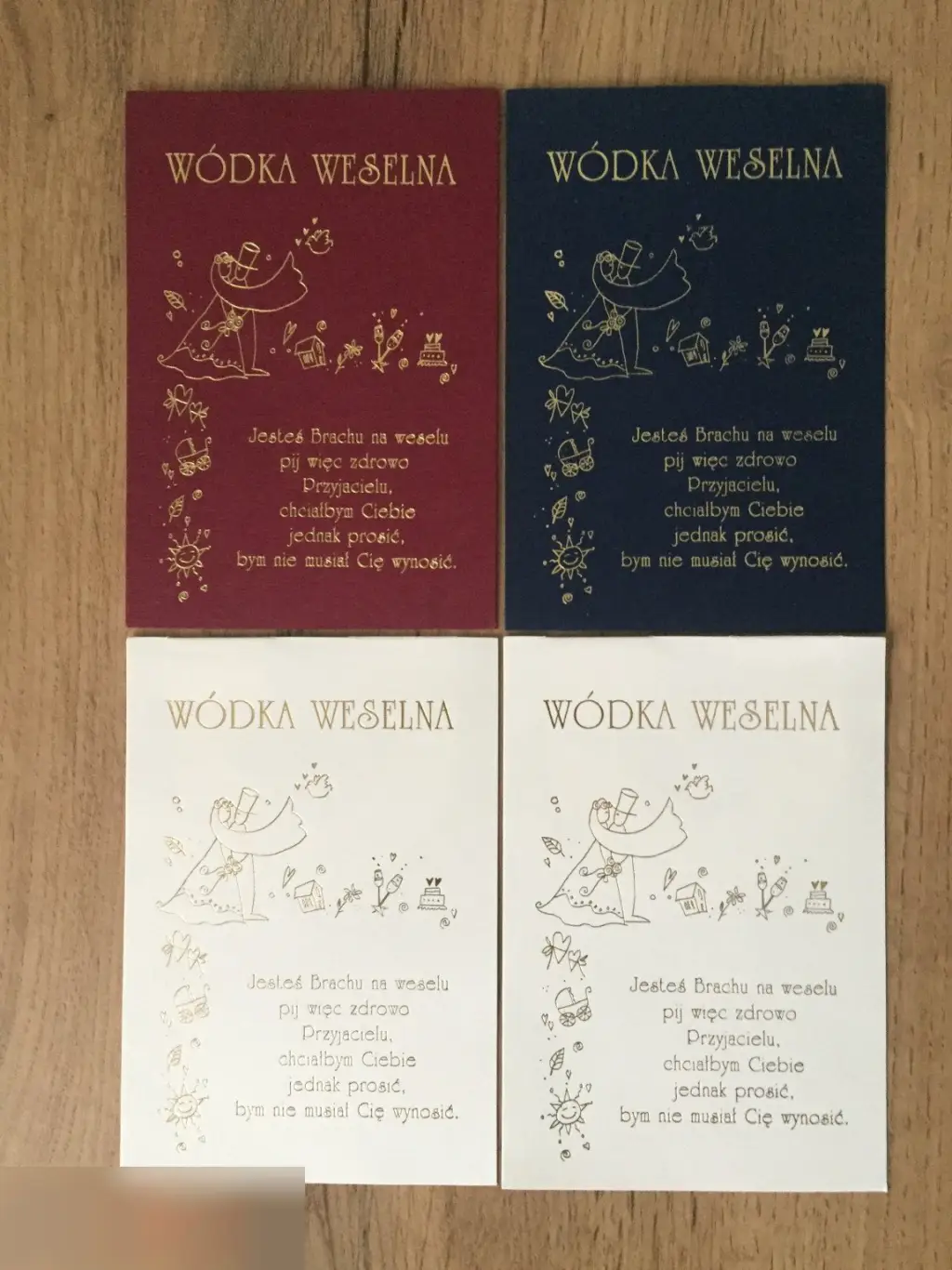 Wodka Weselna Польша картонные этикетки 4 штуки