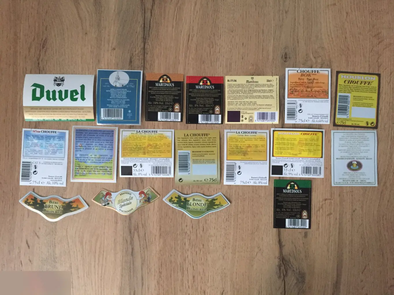 Brasserie d'Achouffe Бельгия пивные этикетки 18 штук