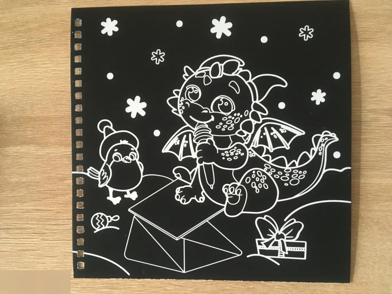 Гравюра дракон 19х19 см