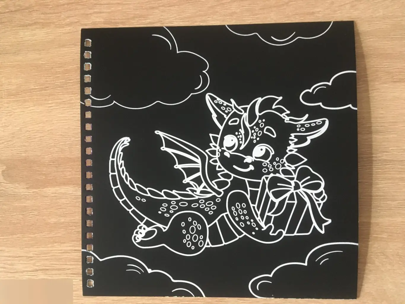 Гравюра дракон 19х19 см