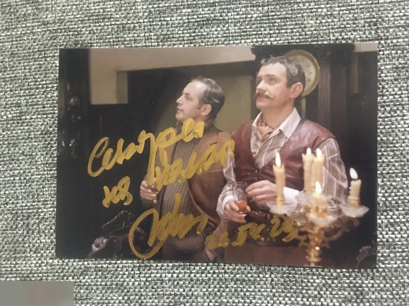 Никита Михалков автограф на фото Приключения Шерлока Холмса и доктора Ватсона: Собака Баскервилей