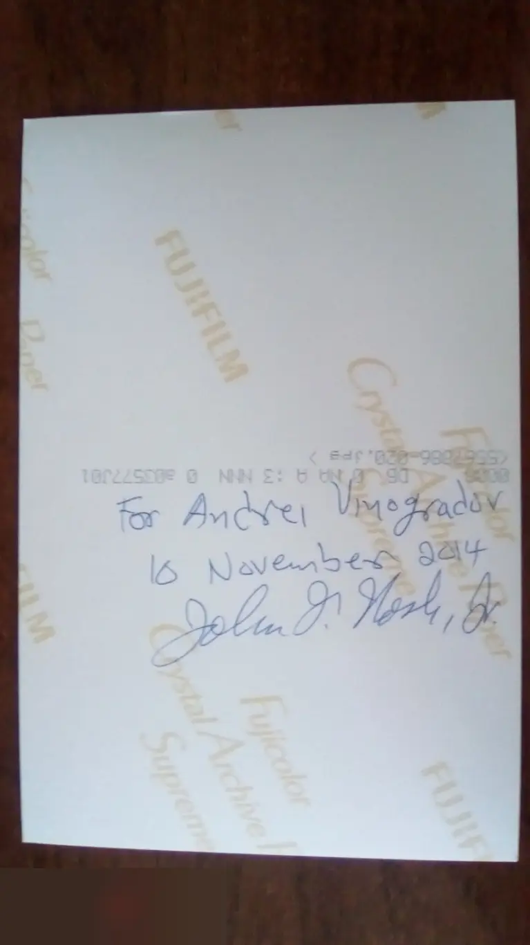 Джон Форбс Нэш автограф на фото 1