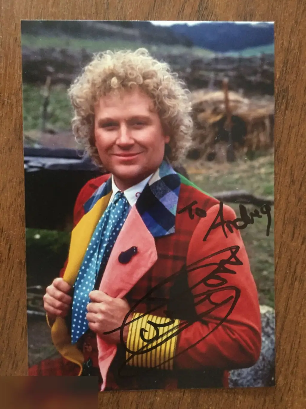 Колин Бейкер автограф на фото Доктор Кто