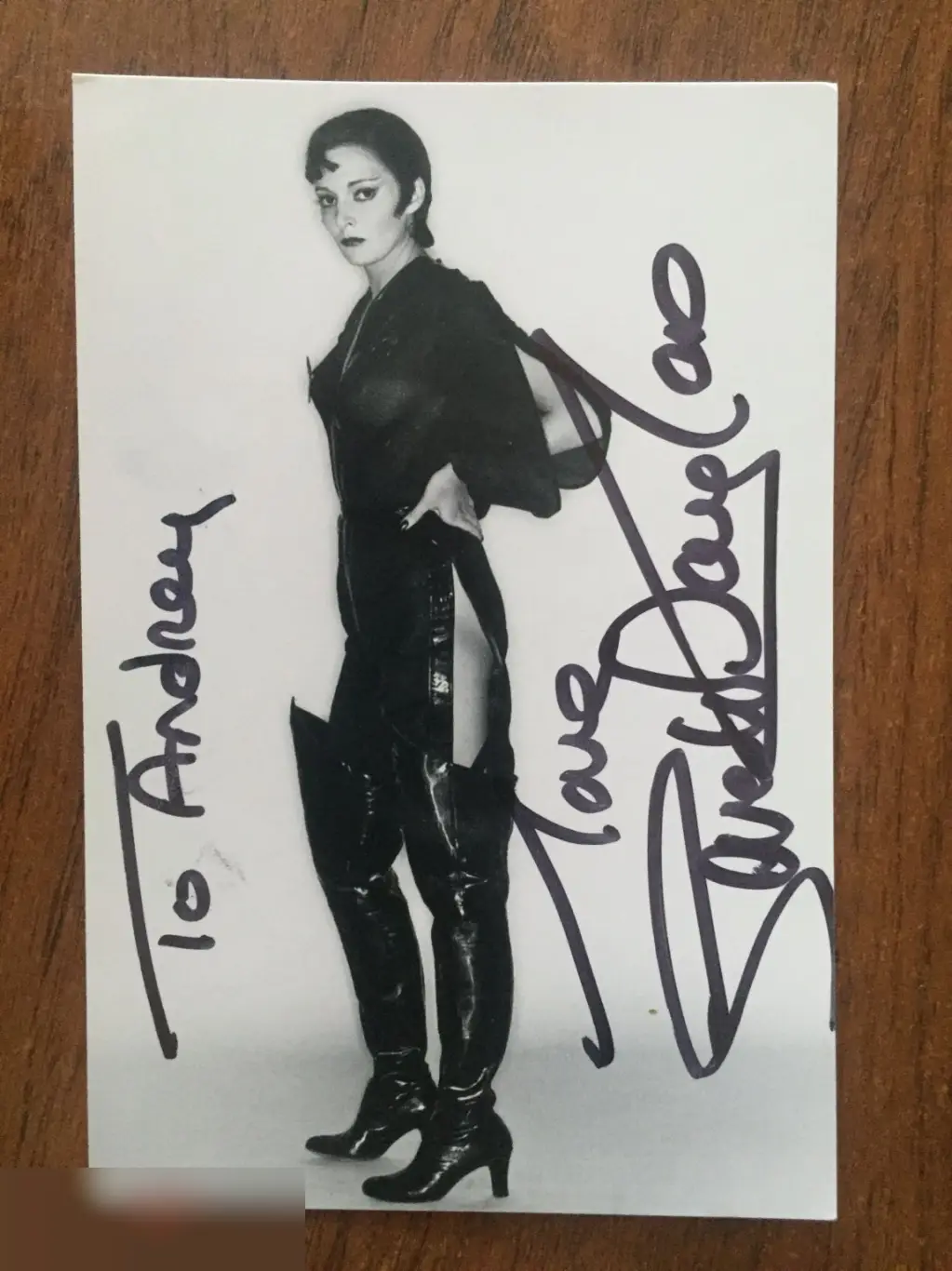 Сара Дуглас автограф на фото Супермен