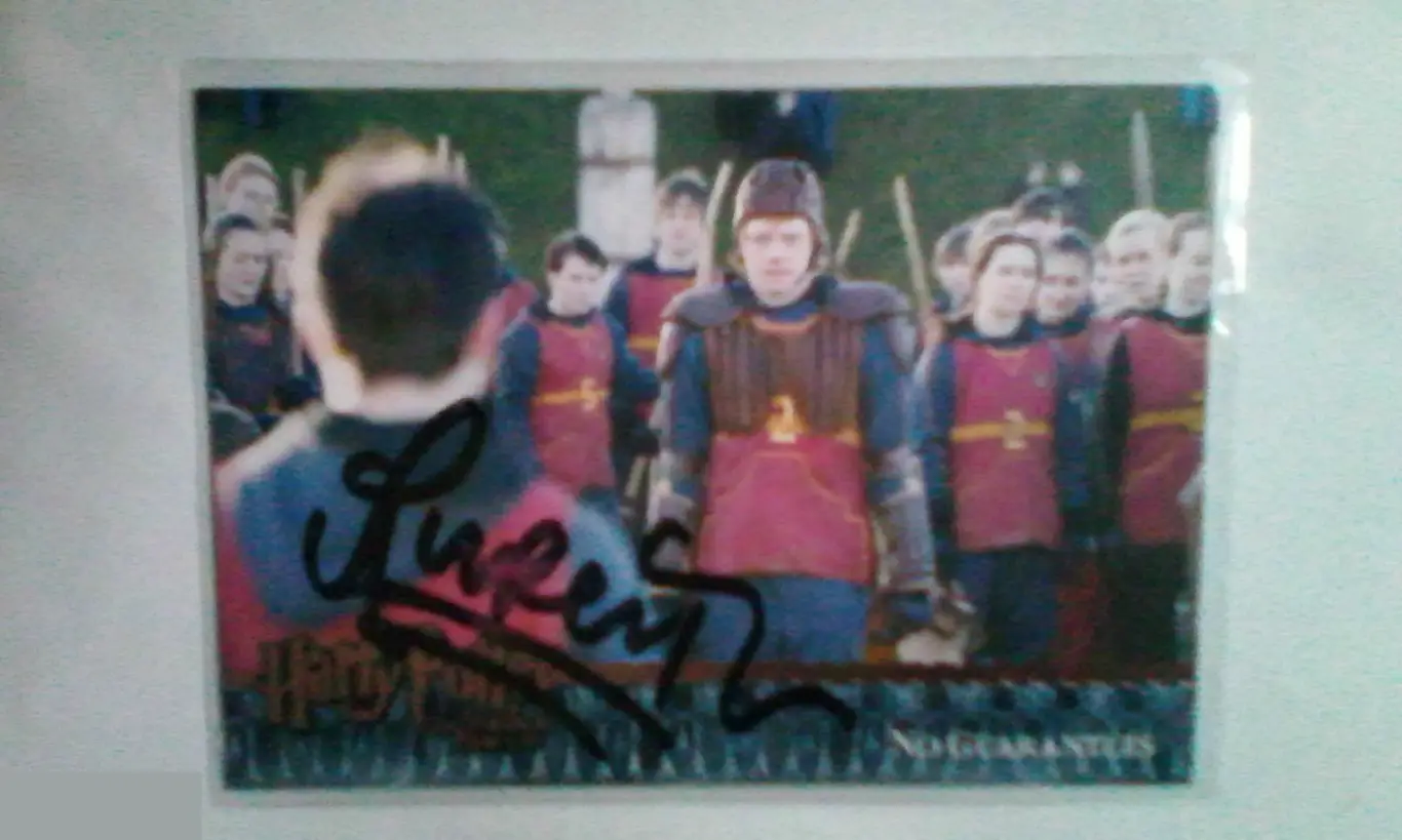 Руперт Гринт автограф на карточке Гарри Поттер