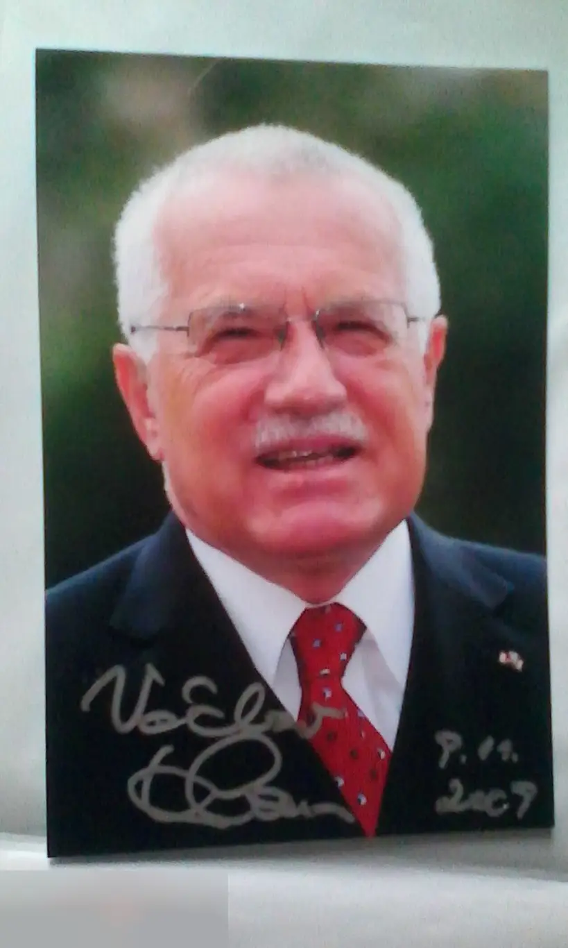 Вацлав Клаус автограф