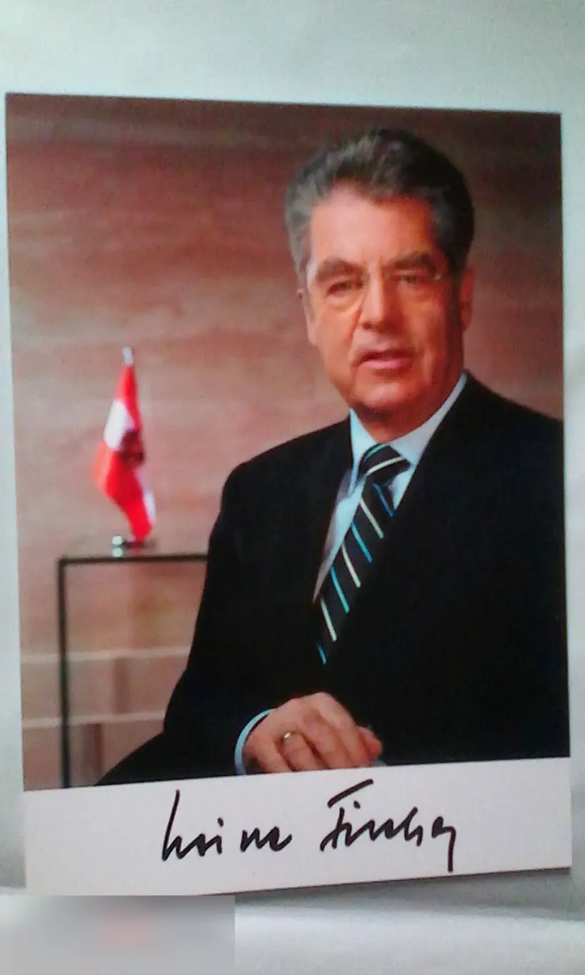 Хайнц Фишер напечатанный автограф принт