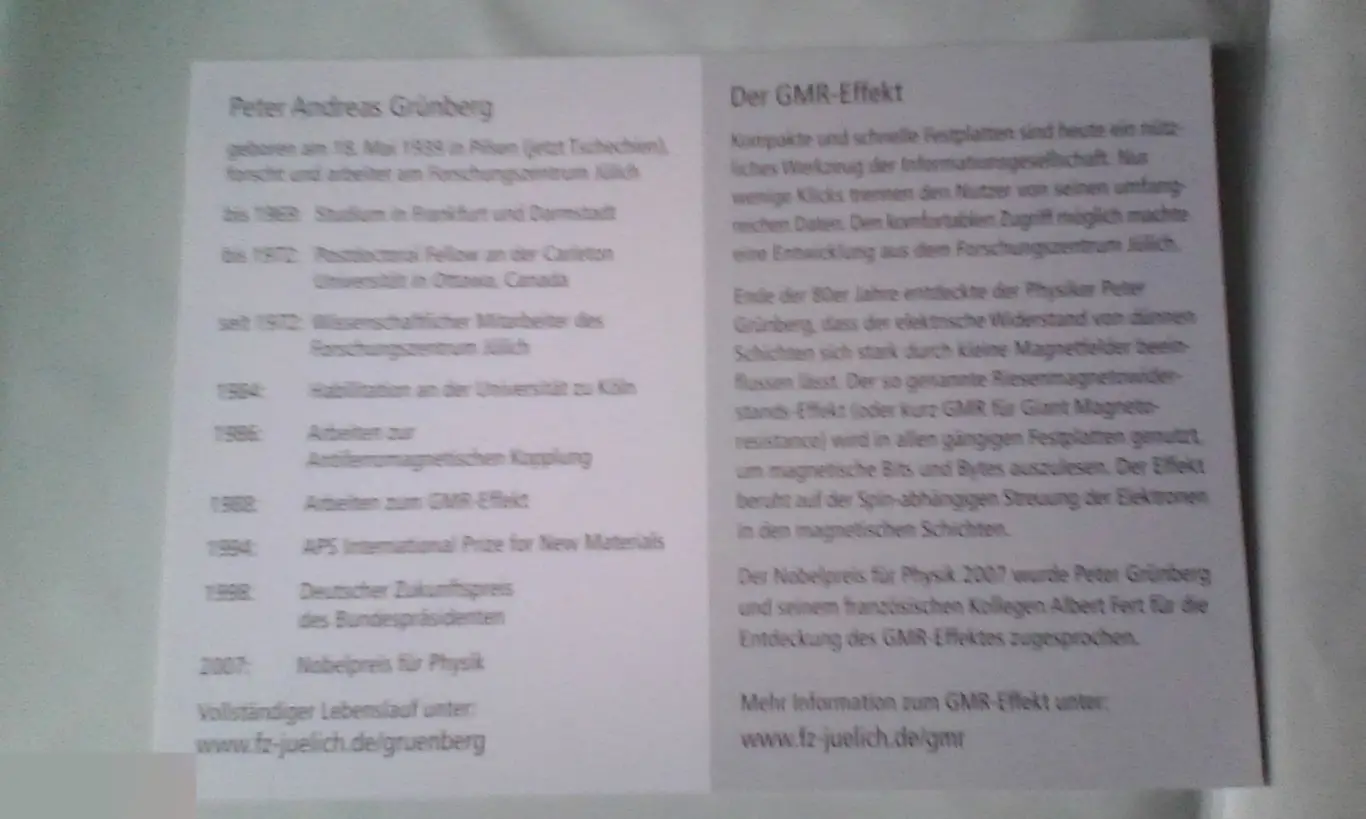 Петер Грюнберг автограф 1