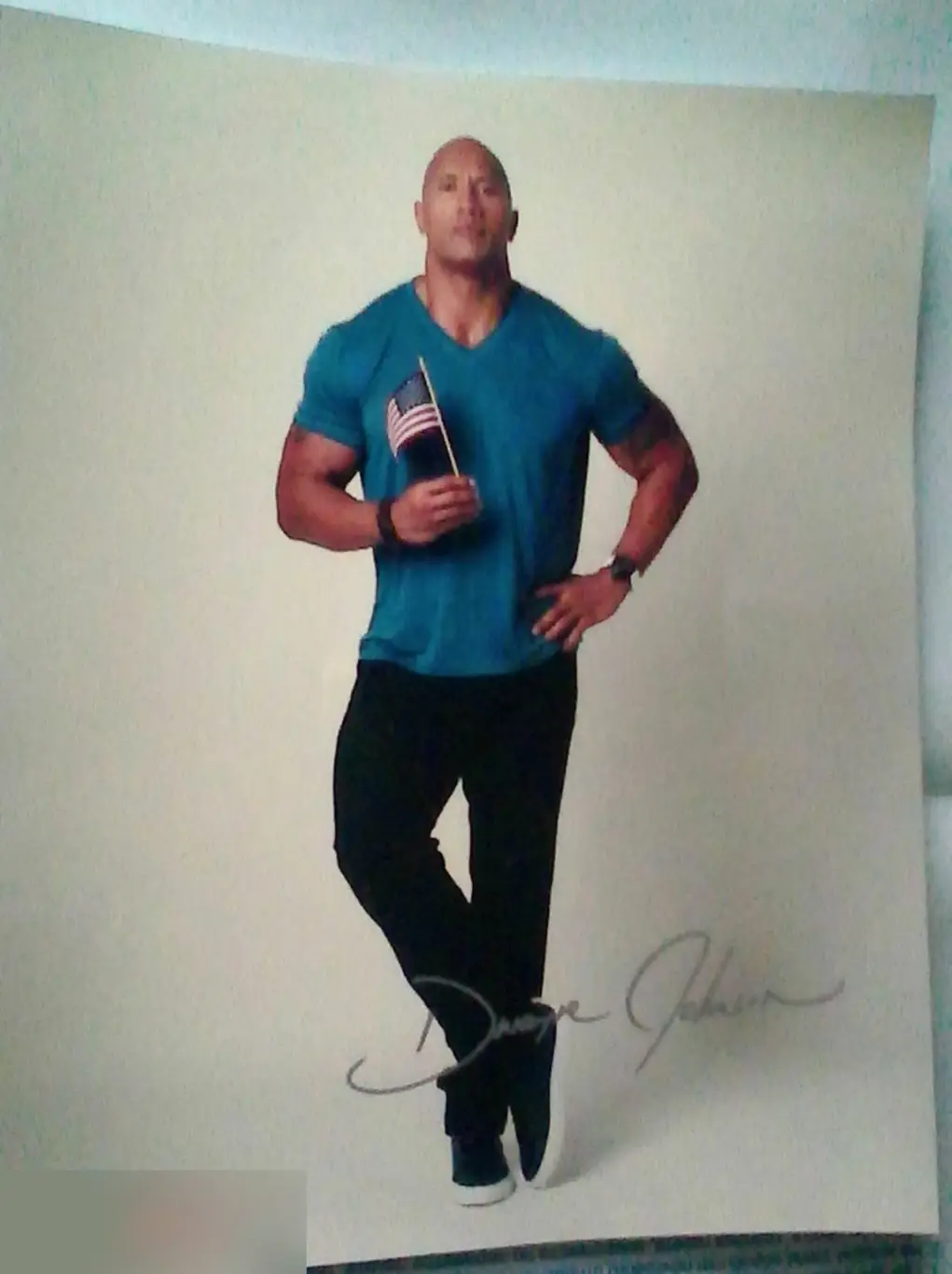 Дуэйн Джонсон напечатанный автограф принт