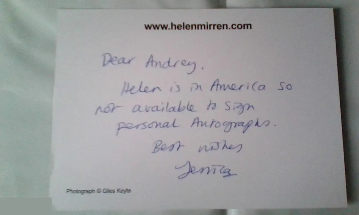 Хелен Миррен напечатанный автограф принт 1
